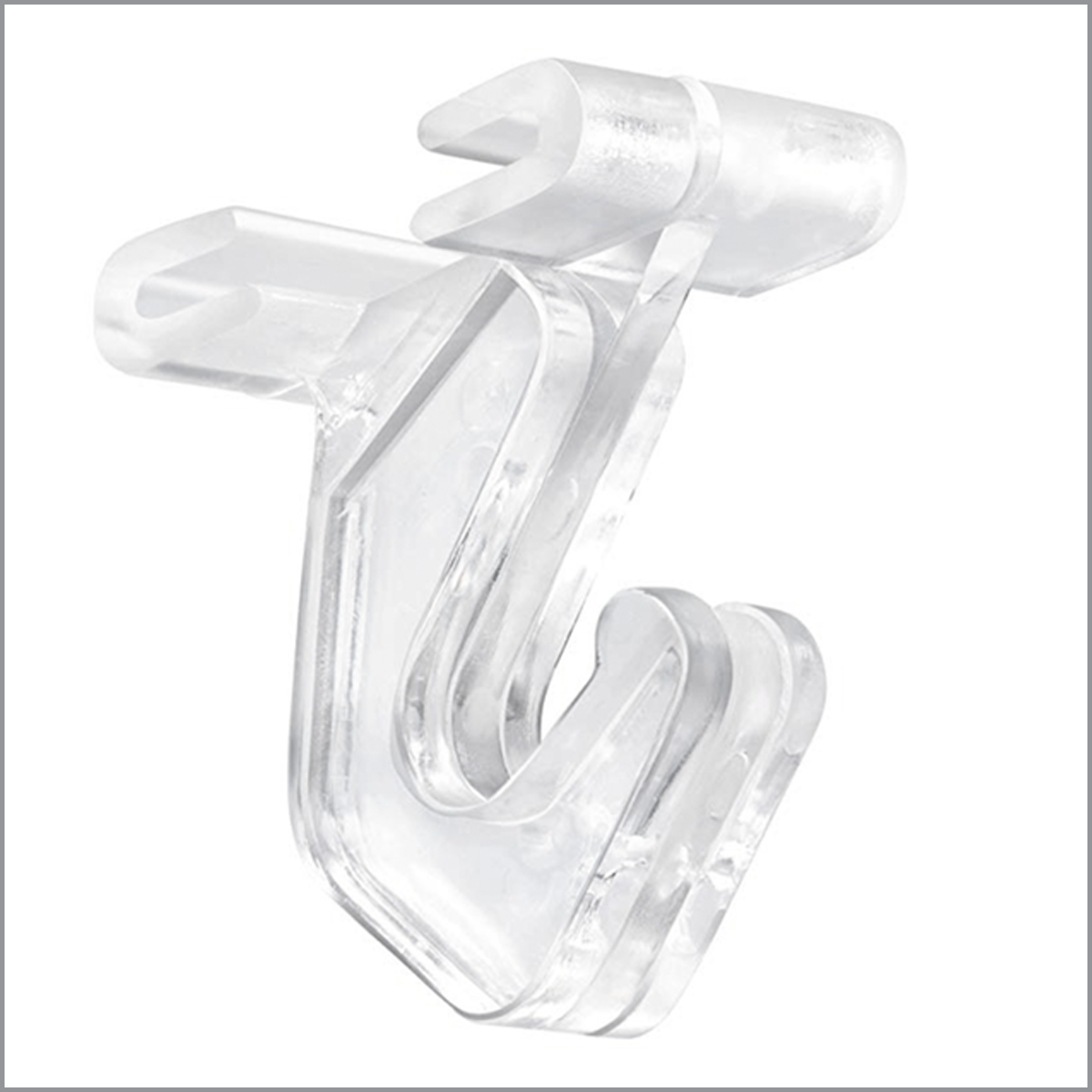 Ceiling J Hook, Clear, Hinged for Drop Ceiling Rails