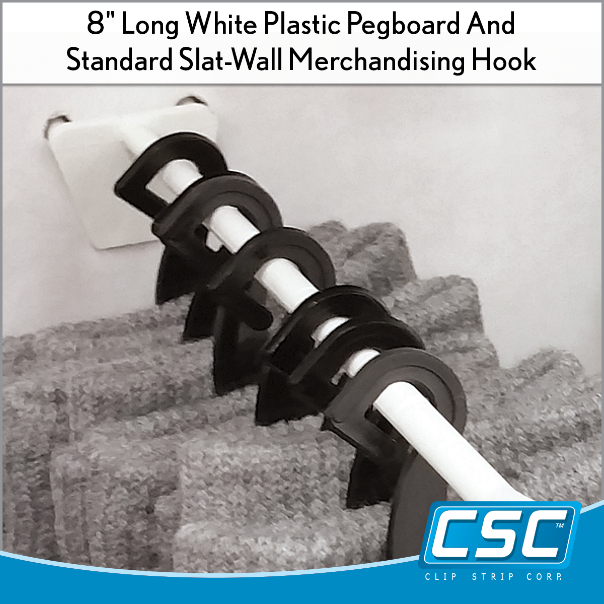 Peg Board and Slatwall Hooks - Plastic, 8 long, Retail Product  Merchandising