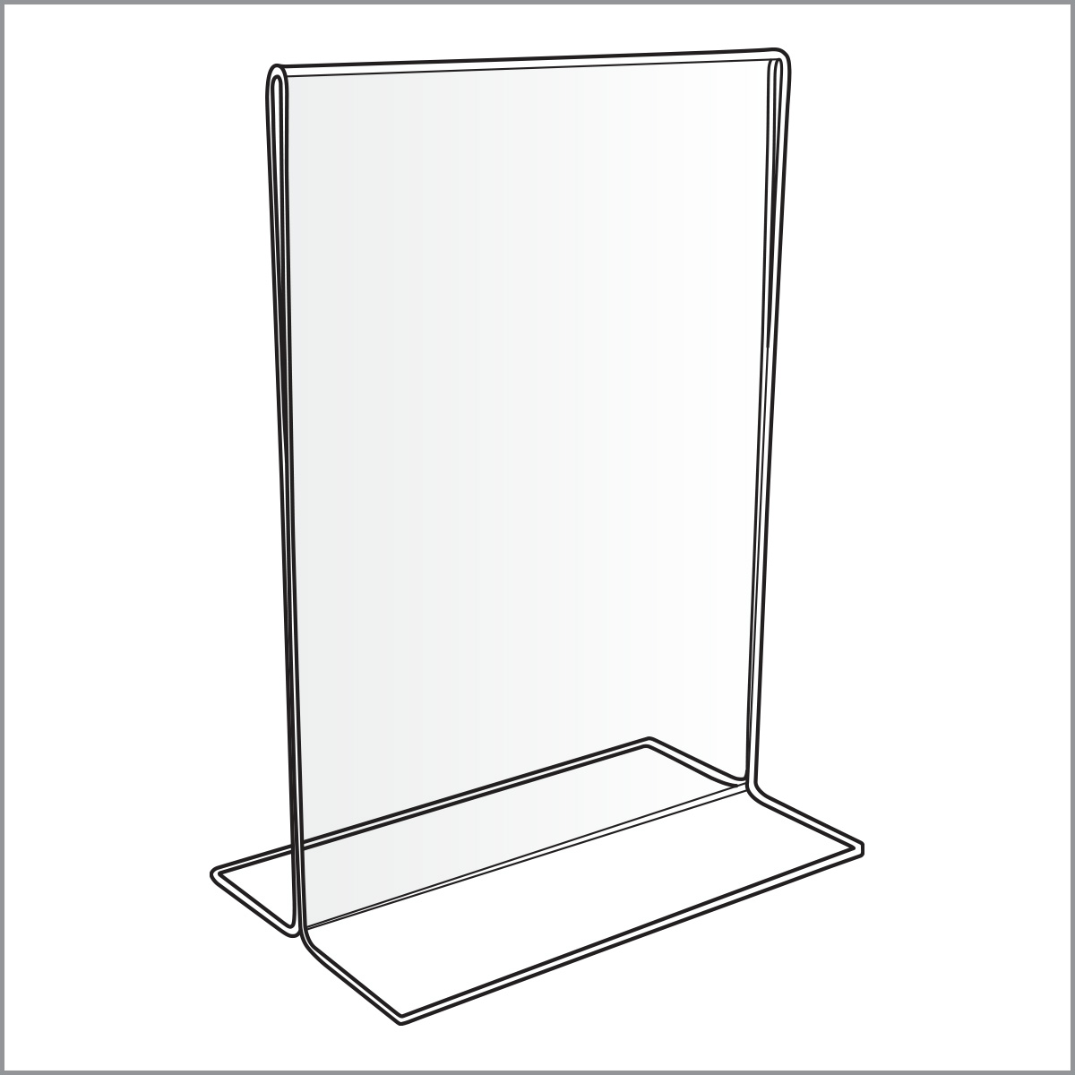 5 x 7 T-Style Acrylic Sign Holder, Bottom Loading, TableTop