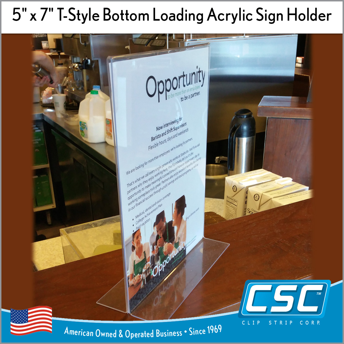 7” x 5” Table Top Sign Holder