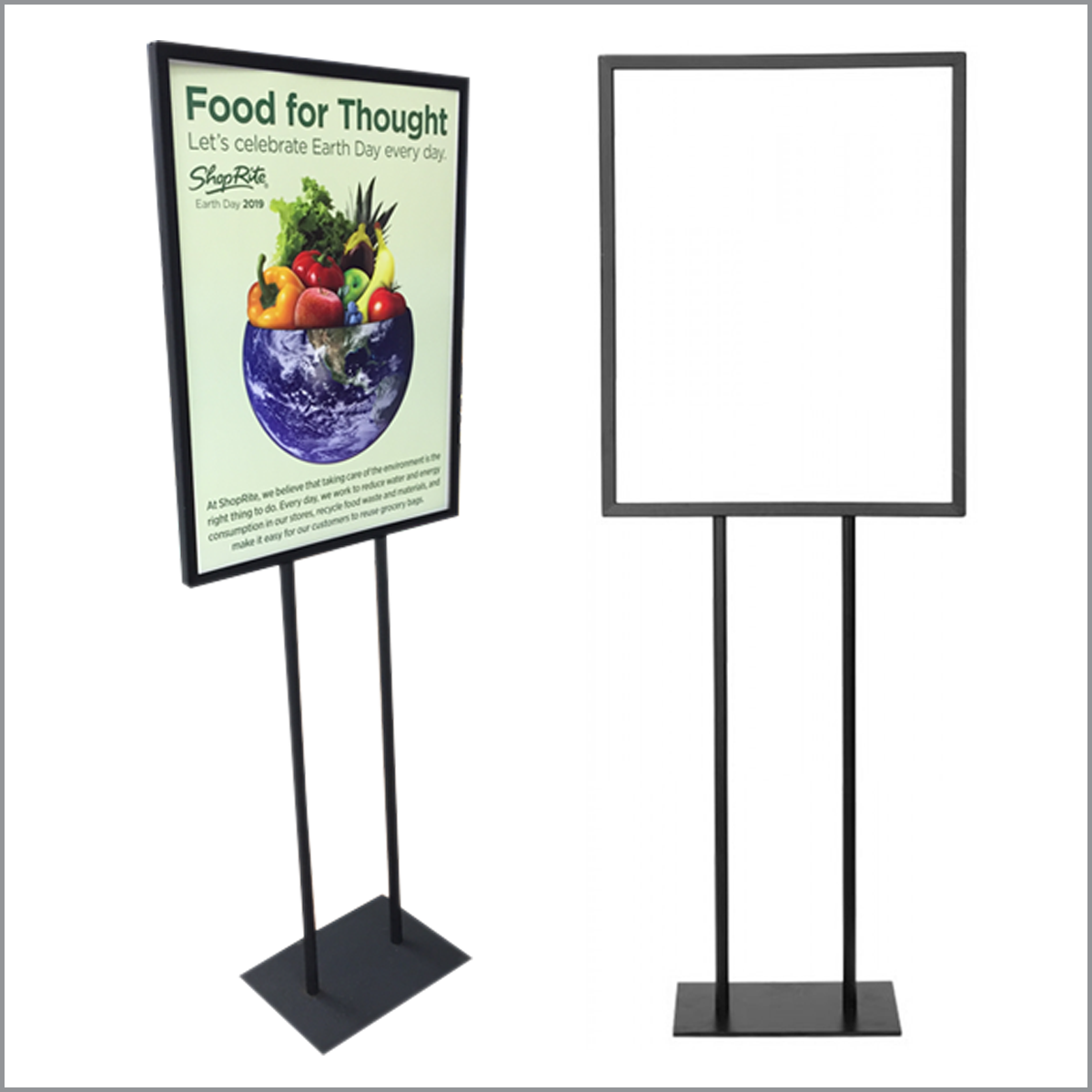 Floor Standing Sign Holder 22x28 Inches in Black Finish