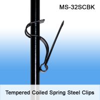 Tempered Coiled Spring Steel Clips Black, MS-32SC