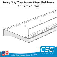 Extruded Front Shelf Fence, 48 inches long by 3 inches high, EFF-49