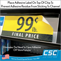 3.5” shelf edge molding label cover chip, PCHC-325-010CL,10 mil thick, in stock now!