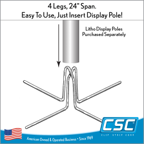 Reusable Wire Feet for Litho Retail Display Poles, WF-Series