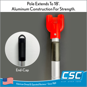 Easy and Safe to use 18' Telescoping Installation Pole, 9260