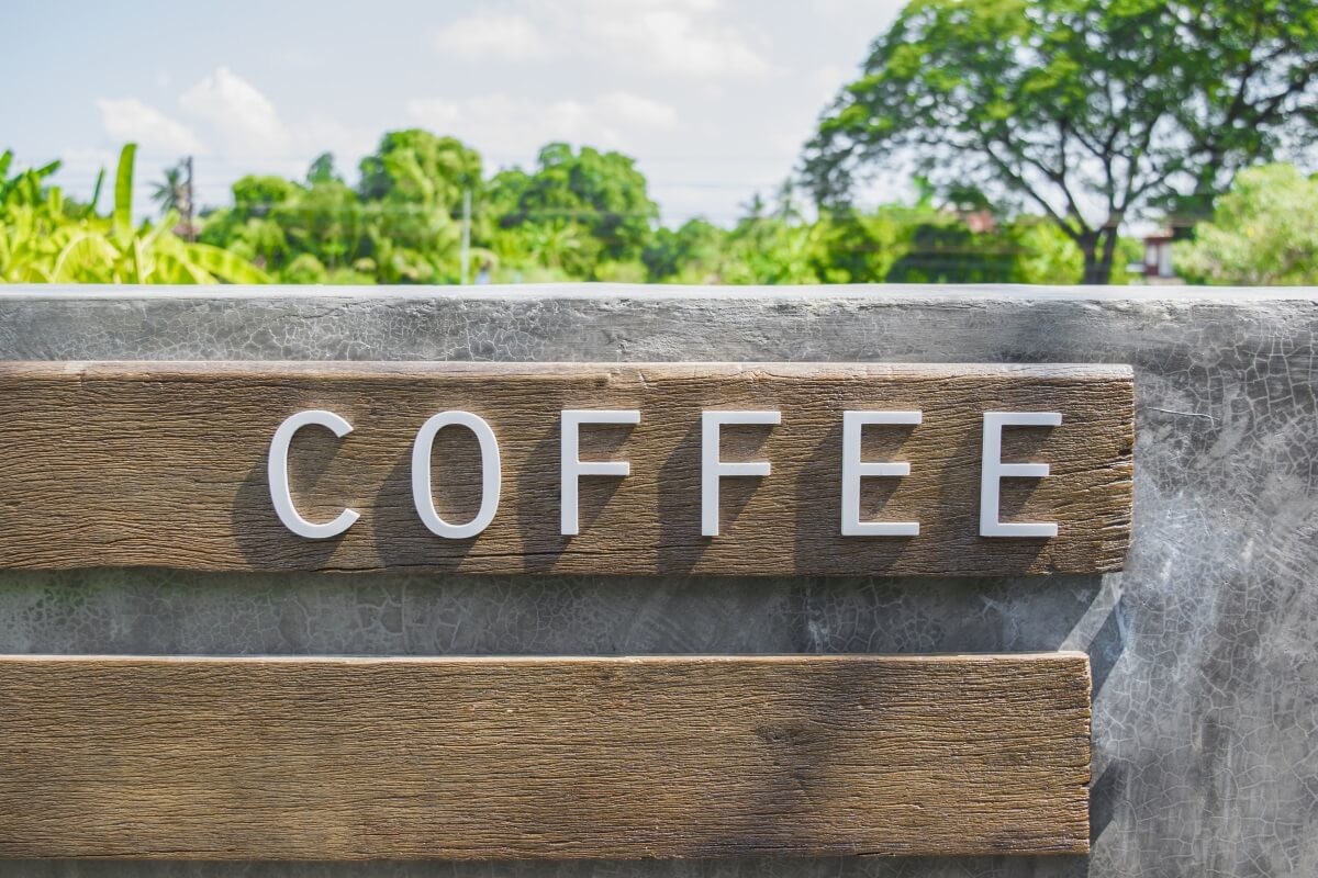 coffee shop sign on the wall